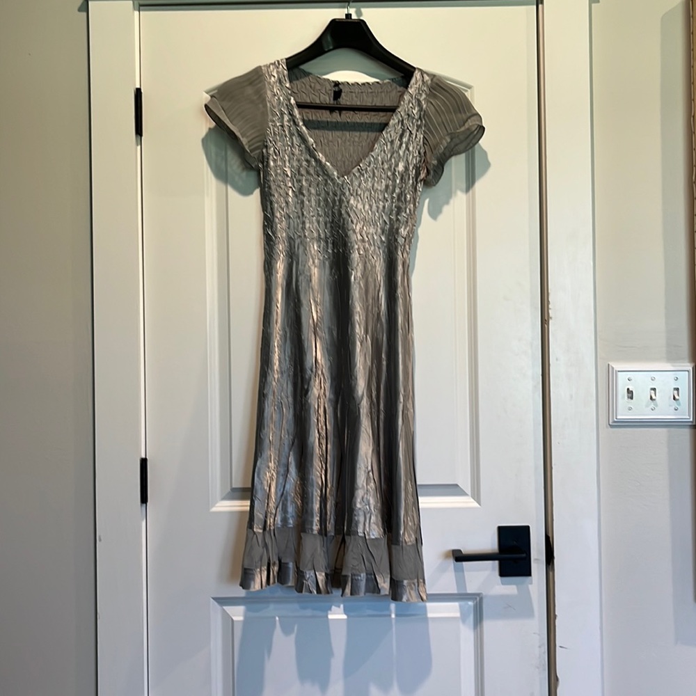 Womens silver satin dress